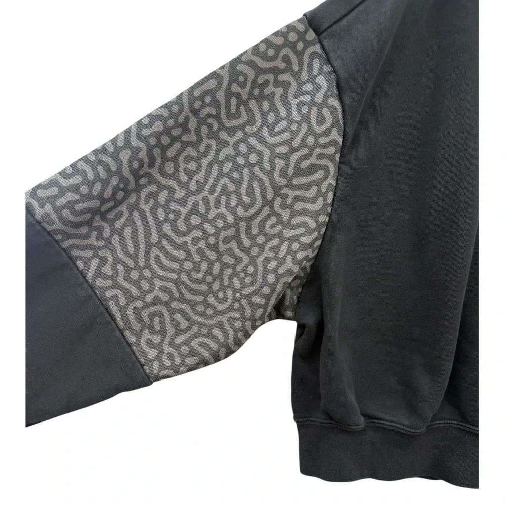 Nike‎ Women Black Crew Neck Cropped Sweatshirt Center Swoosh Athleisure S